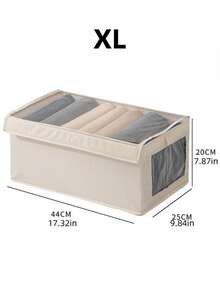 1 Large-Capacity Window Storage Box, Foldable Storage Box, Large-Capacity Storage Box, Fabric Storage Box, Clothing Storage And Sorting, Clothing Storage Separately, Clothing Cabinet Storage, Home Storage, Can Be Stacked, Saving Space, Thickening Materials, Not Easy To Deform, Stain-Resistant And Easy To Clean. - Grey - View 15