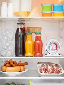 1Pc Refrigerator Thermometer Stainless Steel, Bimetal Freezer Thermometer With Dual Sensor, Precision Temperature Gauge For Fridge, Wine Cooler, Food Storage, 304 Stainless Steel Waterproof, Kitchen Essential For Home, Restaurant Use