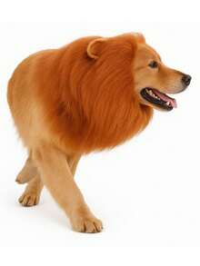 Lion's Mane Dog Wig Pet Costume - 駝色 - 查看 6