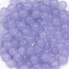 50 piezas de cuentas de vidrio de unicolor clásico de 6 mm para joyería hecha a mano DIY, adecuadas para pulseras, collares y uso diario - Cuentas de color sólido de 6 mm - Ver 22