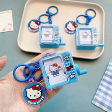 Sanrio Series Keychain - Hello Kitty Heart Emitting Animation Machine, Bag Charm, Key Ring Doll, Small Gift, Stress-Relief Handheld Toy, Compact & Lightweight, Translatable, Cute & Adorable Hello Kitty