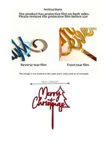 1 pièce Décorations de gâteau de Noël, Décorations d'arbres de Noël, Étiquettes de décoration de gâteau de Noël, Fournitures de décoration de cuisson pour fête de Noël