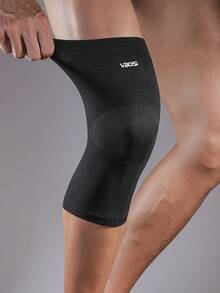VBOSI 1 pieza Manguito elástico de compresión para la rodilla para mujer y hombre, accesorios para baloncesto, ciclismo, correr, gimnasio, rodilleras deportivas y rodilleras de gimnasio - Negro - Ver 3