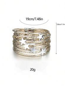 1件时尚可爱银色心形吊坠，多层心形设计，适合女性佩戴，适合节日、约会和日常佩戴 - 銀色 - 查看 7