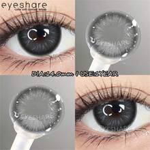 EYESHARE 2pcs/1Pair Natural Colored Contact Lenses For Brown Eyes, Makeup Contact Lenses, Blue Contact Lenses For Beauty Pupils Yearly Use, Cosmetic Gray Lenses,14.0mm - Non-Prescription - 黑色 - 查看 3