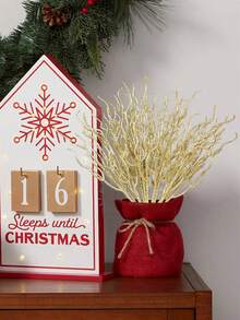 10 pièces Vaporisateur d'arbre de Noël, branches de pin artificielles scintillantes pour décoration, pour décoration de fête de Noël, feuilles artificielles, décoration de buisson d'hiver, décoration de couronne DIY pour la maison, convient pour les arbres, les couronnes - Décorations de Noël, du Nouvel An, de mariage, de la maison, des escaliers, des fenêtres, de la cheminée, de l'arbre de Noël sans alimentation électrique nécessaire