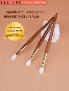 1 cọ trang điểm lông dê FLUFFIN E19 nhuộm màu lửa, thích hợp dùng cho phấn mắt, tạo khối mũi, tán highlight, màu gỗ hồng đồng, cọ trang điểm cao cấp, cọ kẻ lông mày, cọ phấn mắt, quà tặng kèm. - Gỗ đỏ - Xem 7