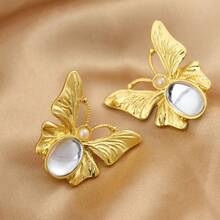 1 Pair Asymmetric Metal Peace Earrings