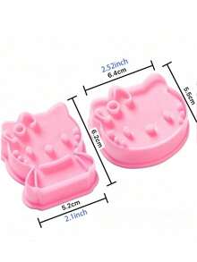 Sanrio 2 件/1 套水果饼干模具 - 可爱猫形饼干印章工具，适合生日礼物和厨房乐趣，非常适合婚礼/毕业典礼/母亲节派对、家庭烘焙 DIY 压制工具、水果和蔬菜塑形器、圣诞礼物，适合节日派对家庭厨房餐厅使用