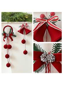 Sino de Natal Nórdico Flocado, Enfeite de Natal, Decoração de Natal, Pendurar na Janela, Cenário DIY, Decoração Pendurada Borgonha, Decoração de Casa, Decorações de Natal, Decoração de Quarto, Decorações de Natal de Inverno, Presentes de Natal para Casa, Decoração de Natal - Borgonha - Ver 8