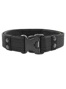 1条男士户外迷彩战术腰带，牛津布材质，实用安全训练运动户外登山宽腰带，适合万圣节、休闲、商务、街头、波西米亚风、西部风、户外等场合，可作为男士、丈夫、男友、父亲、爸爸的礼物，也适合圣诞节等场合。 - 黑色 - 查看 6