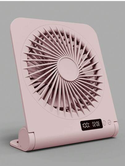 GICOOK 1800mAh Portable USB Desktop Fan, 3 Speed Settings With Timer Display, Brushless Motor, Foldable Mini USB Powered Cooling Fan, Quiet Rotating Desk Fan For Home, Office, Bedroom, Dorm, Indoor/Outdoor, Summer Gift