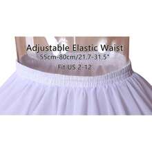 Women Girls Crinoline Petticoat 2 Hoops Skirt Chiffon Ball Gown Short Half Slip Underskirt For Lolita Cosplay-61096 - 黑色 - 查看 4