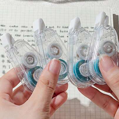 1/4卷5米高容量胶带，适用于学生笔记本、办公手册等，双面胶带和办公计划剪刀，返校必备