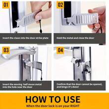 1/3/5件便携式旅行门锁，增强型旅行门锁，酒店门锁，公寓安全装置门闩 - 多色1 - 查看 8