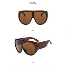 1 Pcs/Set, New Large-Frame Sports Protective Sunglasses,  Men's And Women's Personalized Sunglasses. - 茶色鏡框搭配深茶色鏡片 - 查看 5