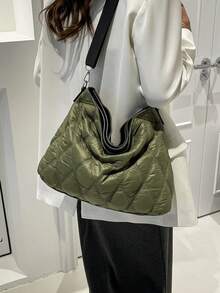 Bolso de mano para mujer, bolso ligero y esponjoso, adecuado para viajes, trabajo, playa, gimnasio, compras - Verde - Ver 4