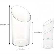 50/40/30/20/10pcs Transparent Plastic Cups, Slanted Cups, Transparent Pudding Cups, Jelly Cups, Ice Cream Cups, Dessert Cups, Mini Appetizer Cups, Suitable For Parties, Weddings, Catering, Ice Cream, Pudding And Food Containers, Kitchen Supplies - Multicolor - View 2