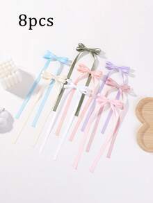 2 件装甜美芭蕾缎带蝴蝶结发夹，适合女孩 - 彩色 - 查看 27