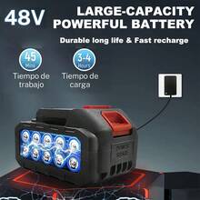 Pistola de Lavado de Alta Presión Inalámbrica y Recargable para Hidrolavadoras Portátiles: con Accesorios, Ideal para Limpiar Coches, Jardines, Terrazas, Puertas y Ventanas. Compatibilidad con Baterías, Cargadores, Depósitos de Detergente, Mangueras y Funciones de Espumado,pistola para hidrolavadora,,hidrolavadora con cubeta - Tipo de Enchufe A USA (110-127V) - Ver 6