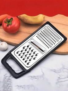 1个不锈钢多功能蔬菜刨丝器，可切片、切水果，手持式胡萝卜刨丝器，适用于土豆、黄瓜、奶酪、胡萝卜、西葫芦等蔬菜水果，也可作沙拉刨丝器、面条刨丝器使用，是厨房、聚会等场合的实用厨房工具。 - 黑色 - 查看 4