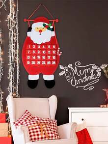 1pc Santa Christmas Advent Calendar Felt Hanging Reusable Calendar Decorations For Christmas Party,New Year,Holiday Wall Door Gift Home Decor Supplies Christmas Decorations Room Decor Winter Christmas Decorations Home Christmas Gifts Christmas Decor - Multicolor - View 4