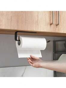 节省空间的自粘式壁挂纸巾架：厨房和浴室的理想两用收纳方案。无需钻孔，安装简便——适用于卫生纸和手巾，浴室收纳好帮手，家居收纳必备。简约设计风格，现代轻便耐用塑料材质，无需钻孔，公寓必备。 - 彩色 - 查看 3