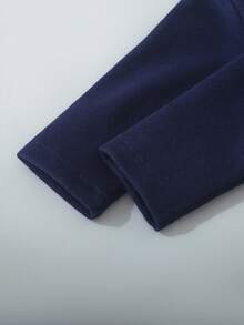 Young Boy's Solid Color Dual Pocket Casual Long Sleeve Hooded Jacket, Winter - Royal Blue - View 5