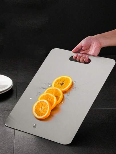 1件装不锈钢砧板双面切菜板加厚防霉抗菌砧板解冻板家用擀面杖板不锈钢菜板厨房切菜小号砧板双面菜板套装适用于各种厨房任务圣诞新年礼物