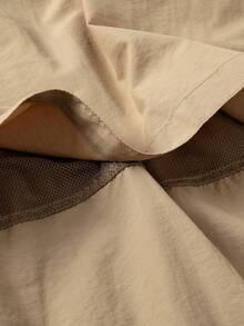 FREDD MARSHALL Men's Outdoor Casual Sports Short-Sleeve Shirt With Quick-Dry Fabric, Featuring Multiple Pockets And A Lightweight Design For Hiking&Fishing In Spring Autumn - Màu Khaki - Xem 3