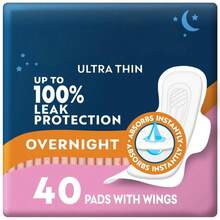 Ultra Pads, Overnight With Wings, 40 CT