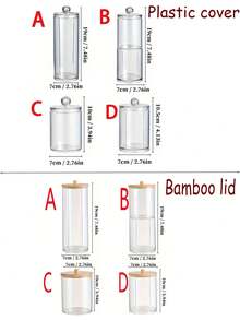 透明亚克力化妆品收纳盒，化妆棉、棉签、牙签收纳盒，带盖 - 彩色 - 查看 10