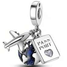 1 buc Pandantiv cu toc înalt în formă de zeiță Globe-Trekking din argint, pentru sezonul de absolvire, șapcă de burlac, design cu coroană de prințesă, cu pandantiv brățară originală - Bijuterii artizanale din email negru pentru femei, cadou