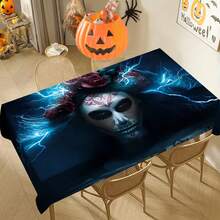 1/20pcs Halloween Theme Tablecloth,Non-Slip Durable Rectangle Polyester Tablecloth,For Family Kitchens,Banquets & Patios,Halloween Party Decoration - Multicolor - View 7