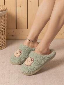 Lindas y cálidas pantuflas de felpa antideslizantes para adolescentes, niños y niñas, pantuflas para interiores, otoño/invierno