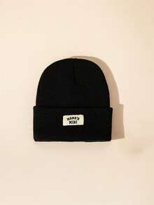 1/2/3/4pcs Thickened Knitted Hat For Kids Winter Warm Casual Ear Ion Fashionable Letter Baby Thermal Lined Knit Cap Autumn Winter - Multicolor - View 41