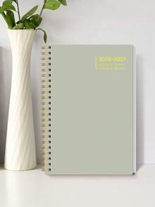 全新2026年1月至2027年12月月度计划本，简约活页设计，粉色，包含每日、每周和每月计划，适用于记录会议议程、工作计划、学习计划、日常日记，办公及学习用品，2026年新年礼物