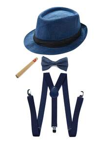 D EXCEED 3/4/5/8 件套 1920 年代咆哮年代男士帽子、领结和 Y 型吊带 – 适用于 1920 年代复古婚礼、复古地下酒吧之夜、装饰艺术主题舞会、盖茨比风格花园派对 - 彩色 - 查看 15