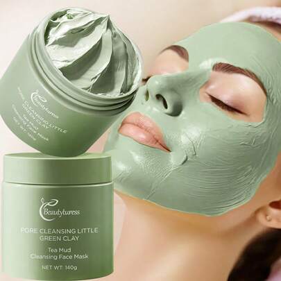 140克粘土清洁面膜，深层清洁，去除黑头，缩小毛孔，保湿，控油，使皮肤光滑柔软，男女适用