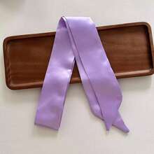 1条女士超长1米发带，多功能纯色发带围巾，可作腰部或颈部装饰，窄长款薄丝巾，派对配饰，送给亲朋好友的礼物，发带头巾发箍吸汗带，秋冬季女士度假装扮发饰，女士头巾柔软头巾