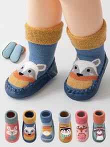2 Pairs Baby Socks, Anti-Slip Crawling Socks For Newborns 0-3 Years Old, Soft & Loose Fit - Multicolor - View 2
