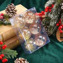 6Pcs Christmas Ball Christmas Ball Ornaments Set Golden Border Grid Painted Plastic Ball For Xmas Tree Decor Home Party Holiday Celebration - Multicolor - View 6
