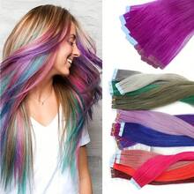Mini Tape In Hair Extensions Human Hair Colored Invisible Tape In Human Hair Extensions Highlighted For Party Hair Accessories Human Hair Extensions Highlights Victoria Secret Wear And Go Glueless For Holiday Festival Halloween Christmas Essentials School Supplies Party Wedding,Daily ,For All People And Women Girl Bride