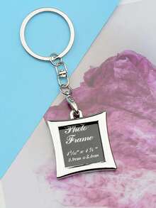 Llavero personalizado con foto, llavero personalizado con foto en forma de corazón, regalo de aniversario, regalo de cumpleaños, regalo del Día del Padre, regalo de llavero con foto para papá y mamá - Plateado - Ver 12