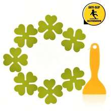 7 pièces Tapis de bain antidérapants en PEVA et caoutchouc auto-adhésifs, stickers antidérapants en forme de cœur et de trèfle pour baignoire, fournitures de salle de bain, décalcomanies de baignoire, tapis antidérapants de douche