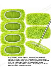 2/4/6/8 件可重复使用绿色拖把垫，适用于 - 可水洗超细纤维干湿拖把垫，与扫地机兼容，非常适合地板和硬木表面清洁 - 黃綠色 - 查看 3