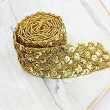 1 Yarda/2 Yardas Cinta de Ribete con Lentejuelas Brillantes, Lentejuelas Brillantes, Cinta Decorativa para Coser Adecuada para Manualidades de Costura, Decoraciones Navideñas, Bolsos, Ropa, Decoración de Fiestas