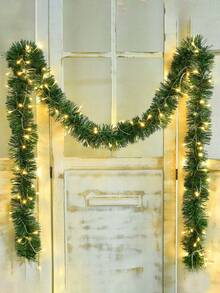 Ghirlanda decorativa in erba verde, decorazione festiva in morbido verde per uso interno ed esterno, vegetazione artificiale per giardino o matrimonio, scale, piante finte per decorazione della casa, decorazioni natalizie, decorazione per la stanza