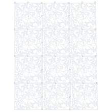 12-Piece Hanging Folding Screen Set With Intricate Carved Design - Lightweight PP Partition Panels For Room Division And Decorative Display - Versatile Modular Screen System For Events And Home Organization - White - View 1
