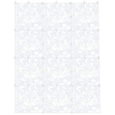 12-Piece Hanging Folding Screen Set With Intricate Carved Design - Lightweight PP Partition Panels For Room Division And Decorative Display - Versatile Modular Screen System For Events And Home Organization